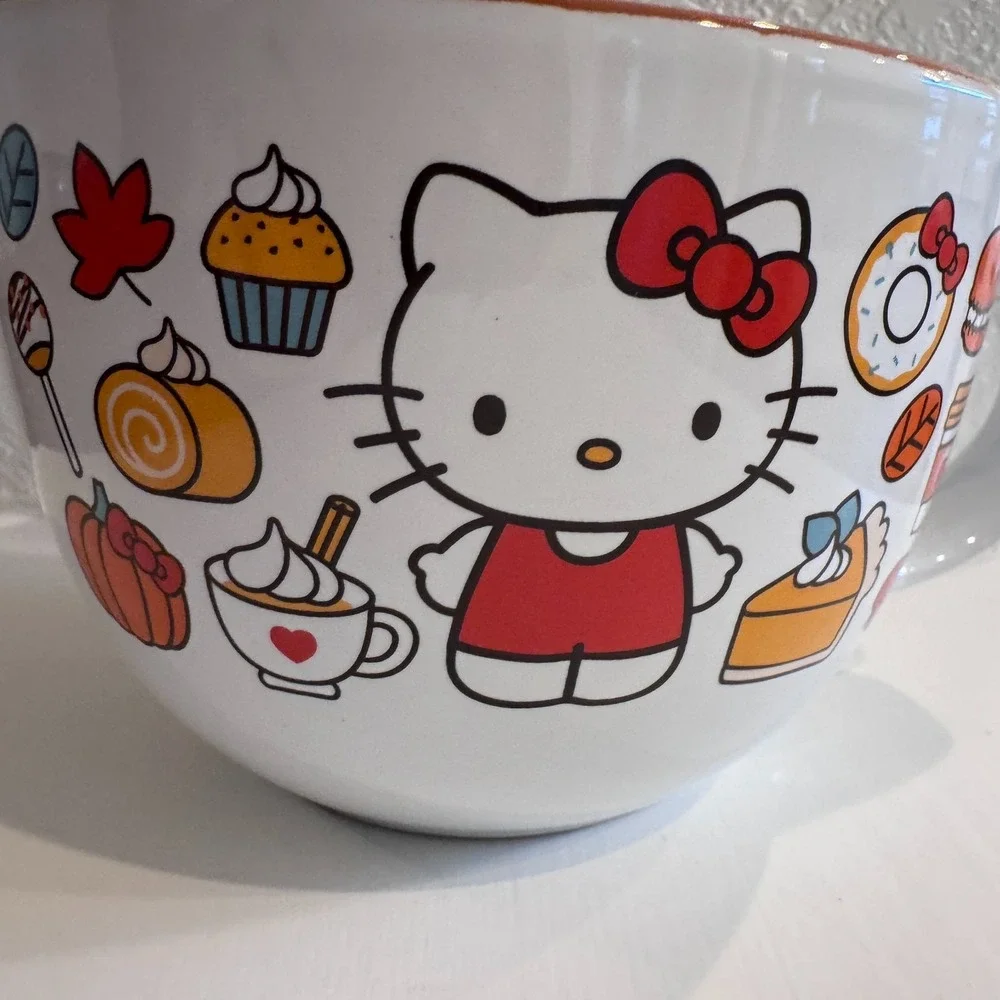 Sanrio Hello Kitty Ramen Pho Bowl 24 oz Ceramic Fall‎ Theme Pumpkin No Spoon